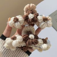 [COD] Wool knitting flower clip womens autumn and winter plush back head dish hair large shark headdress hairpin