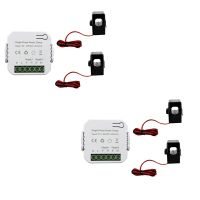 Tuya Smart WiFi Energy Meter with 2XCurrent Transformer Clamp 90- 250V KWh Power Monitor Electricity Statistics