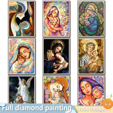 Virgin Mary Religious Portrait | Religious Diamond Painting | DIY Saint  Mary Portrait | Mother Of Jesus | 5D Full Square Drill Diamonds