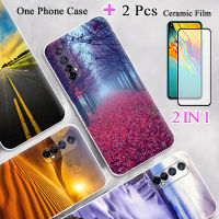 2 IN 1สำหรับ Realme 7เคสโทรศัพท์พร้อมที่ป้องกันหน้าจอฟิล์มกันรอยกันกระแทกโค้ง