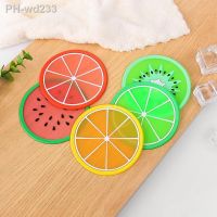 Silicone tea coaster creative fruit soft plastic bowl mat household round placemat coffee mat non-slip insulation pad coaster