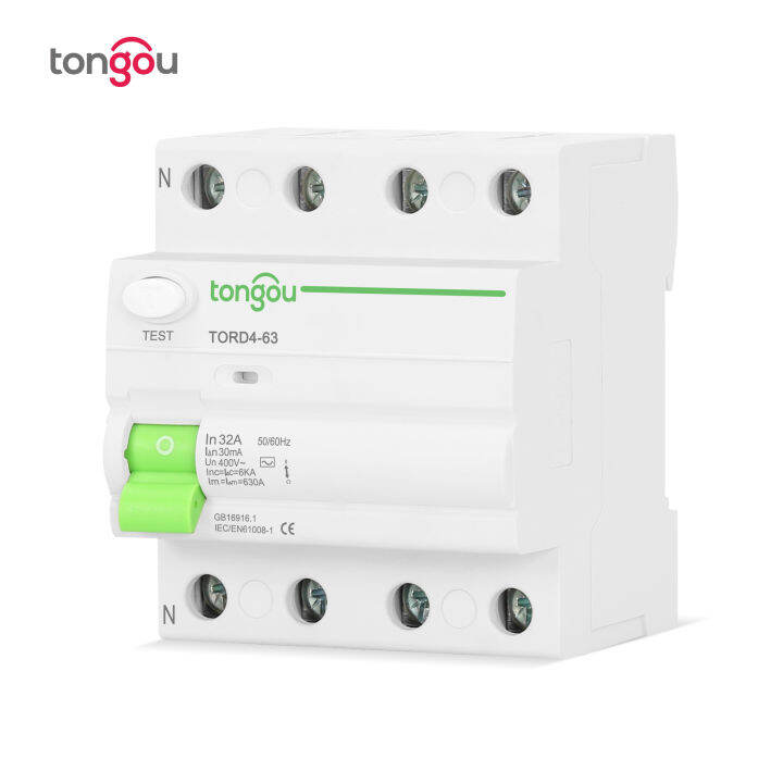 ประเภท-ac-rccb-แม่เหล็กไฟฟ้าที่เหลือในปัจจุบันตัดวงจร-ac-elcb-4ขั้วโลก25a-40a-63a-rcd-30ma-16a-tongou