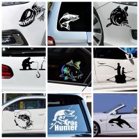 【cw】 10 Styles Mad Fish And Fishing Funny Decal Car Window Decoration Vinyl Stickers Motorcycle Accessories