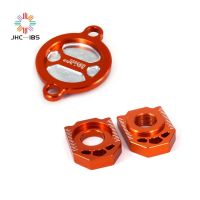 Motorcycle CNC Billet Engine Oil Filter Cover Cap Rear Block Chain Adjuster For SX-F XC-F EXC-F XCF-W SX-F EXC-F XC-F 250 350