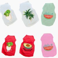 XS-XXL Summer Dog Clothes Fashion Cute Cat Vest Watermelon Dinosaur Pattern Chihuahua Puppy Clothes Summer Sphinx Cat Clothing