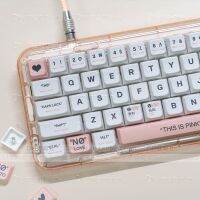 Keycap Only】 Keycap ธีมพลาสติกสีชมพู MDA Height 140 Keycaps PBT การระเหิดพร้อมกุญแจเสริม Mac สำหรับปรับแต่งคีย์บอร์ดแบบกลไก Keychron/ RK61/GK61/Anne Pro 2