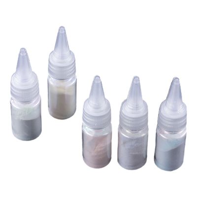 5สีเกรดเครื่องสำอาง Pearlescent ไมกาธรรมชาติ Mineral Powder อีพ็อกซี่เรซิ่น Dye Pearl Pigment
