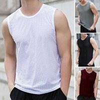 Pryora Shop ผู้ชายกีฬา Breathable เสื้อกล้ามแขนกุดเสื้อกล้าม Solid การฝึกอบรมด่วนแห้งฤดูร้อน