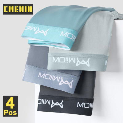 [CMENIN Official Store] MiiOW 4Pcs Ins เซ็กซี่ชายชุดชั้นในชายนักมวยกางเกง Comfort โพลีเอสเตอร์โปร่งใสกางเกงในชายกางเกง Bxoers กางเกงขาสั้นสำหรับผู้ชาย M1020