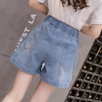 2020 Women Wide Korean Hot Pants Thin Tide Elastic Waist Large Size Bf High Waist Autumn Black Harajuku Style Shorts高腰牛仔短裤女夏新款韩版大码胖mm200斤宽松学生阔腿裤裙潮