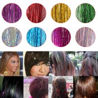 8colors False Tinsel Extension Colorful Glitter Fake String Braiding Dreadlock Accessories