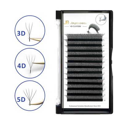 JB Natural 3D 4D 5D 6D W Shaped Lashes Eyelashes Extension Premade Volume 12 Rows Faux Cils W Natural Soft Lash Supply