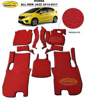 พรมดักฝุ่นไวนิล HONDA JAZZ GK 2014-20 พรมดักฝุ่นรถยนต์ สีแดงขอบดำ เต็มคัน เข้ารูป100%