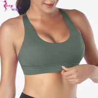 SEXYWG S-4XL Sports Bra for Women Push Up Yoga Crop Tops Gym Fitness Active Wear Underwear Sexy Corss Back Sportwear Plus Size