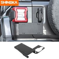 SHINEKA Metal Car Tailgate Door Grab Handle License Plate Frame Holder Bracket Accessories For Jeep Wrangler JL 2018 2019-2021