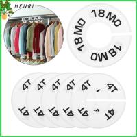 HENRI 5PCS สะดวก ใหม่ ขนาดเครื่องหมายแหวน เครื่องประดับเสื้อผ้า แท็กเสื้อผ้า ไม้แขวนเสื้อกลม ตัวแบ่งขนาดเสื้อผ้า ออแกไนเซอร์ที่แขวน เสื้อผ้าเด็ก