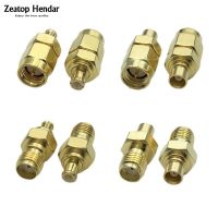 1Pcs Brass SMA to MCX Male Plug / Female Jack 4Types Straight RF Coaxial Adapter Connector Test Converter Electrical Connectors