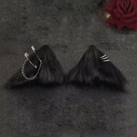 Original handmade cat ear hairpin animal ear hairpin dark sweet cool punk style headwear gothic hair hoop halloween