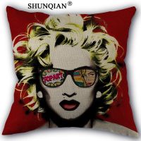 （ALL IN STOCK XZX）Customized Madonna pillowcase Customized linen cotton pillowcase Zipper pillowcase 18X18 inches   (Double sided printing with free customization of patterns)