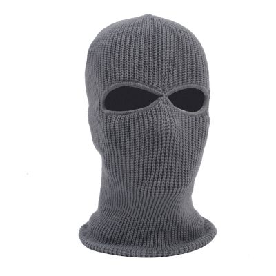 2-Hole Knit Ski Mask Balaclava Hat Winter Full Face Cover Neck Gaiter Beanie Cap X7YA