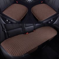 Flax Car Seat Cover With Front/Rear Seat Cushion With Pocket Linen Anti-slip Auto Seat Pad Protector Car Vehicle Accessories