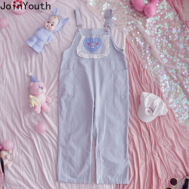 joinyouth-jumpsuit-women-summer-thin-cute-sweet-high-waist-wide-leg-pants-loose-cotton-rompers-korean-fashion-solid-overalls