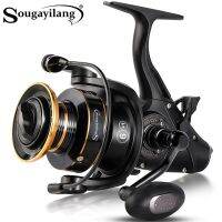 ZZOOI Sougayilang 6+1BB Carp Reels 5.5:1/4.7:1 Smooth Powerful Double Brake Saltwater Spinning Reel 5000 7000 Size 33LB Max Drag Wheel