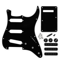 FLEOR 11 Hole Guitar SSS Pickguard แผ่นหลัง48/50/52มม. ปุ่มที่คลุมจานเสียงสำหรับอุปกรณ์กีตาร์ ST