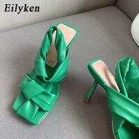 Eilken แฟชั่นสีเขียวสแควร์ Toe ผู้หญิง Sals ส้นบางโรม Sal ฤดูร้อนหญิง Casual Sal N B Shoes