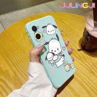 Jjlingji เคสสำหรับ OPPO A36 A76 A96แฟชั่นน่ารัก Pochacco นุ่มเคสมือถือบางด้านข้างลายขอบสี่เหลี่ยมเคสซิลิโคนนิ่มเคสป้องกันการกระแทก