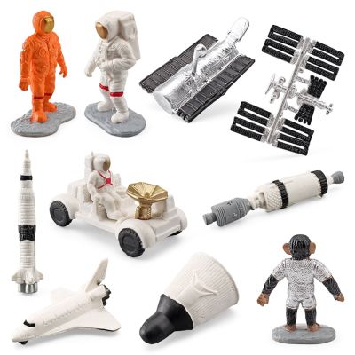 ZZOOI 10pcs Miniature Astronaut Action Figures Model Set Lunar Probe Space Vehicle Desktop Decor Ornaments Toy Gifts For Boys And Girl