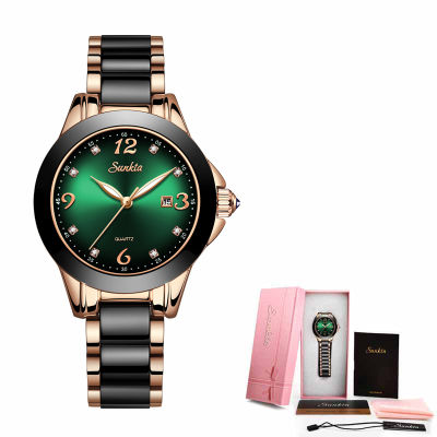 Montre Relogio LIGE Brand SUNKTA Fashion Watch Women Luxury Ceramic And Alloy Bracelet Analog Women Wrist watch Relogio Feminino