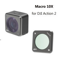 HD Macro 10X เลนส์กล้องสำหรับ DJI Action 2กรอบอลูมิเนียม Optical Glass เลนส์กรอง Vlog สำหรับ Osmo Action 2อุปกรณ์เสริม