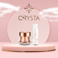 Crysta Shining Set - คริสต้าเซรั่มพร้อมคู่กับคริสต้าคลีนซิ่งโฟม หน้าสวยใส ชุ่มชื้น  (Cleansing Foam + Serum)