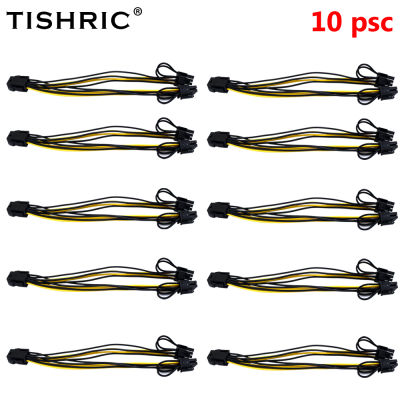 10pcs TISHRIC PCI Express PCIE 6 Pin to Dual 8 6+2 Pin Graphic Video Card Adapter Power Supply Splitter Cable For Mining riser