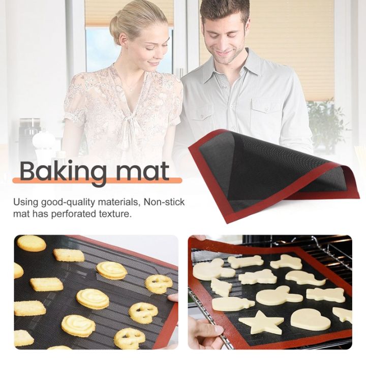 2-pcs-silicone-baking-mat-sheet-non-stick-oven-liner-perforated-mesh-pad-baked-bread-biscuits-mat-double-sided-available