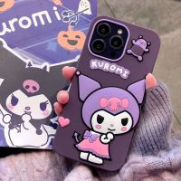 3D เคสโทรศัพท์ซิลิโคนนิ่มลายการ์ตูนน่ารัก Sanrio Kuromi เคสสำหรับไอโฟน14 13 12 11 Pro Max ป้องกันการตกหล่นฝาหลัง Y2k ของขวัญเด็กผู้หญิง