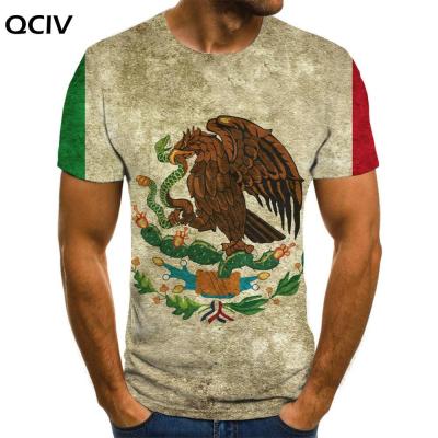 QCIV Brand Mexico T-shirt Men National Flag Anime Clothes Animal Tshirts Casual Eagle Funny T shirts Mens Clothing T shirts New