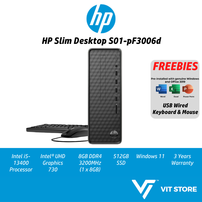 Hp Slim Pc S01 Pf3006d Desktop Intel I5 13400 8gb 512gb W11 Hands 3y Lazada 8408