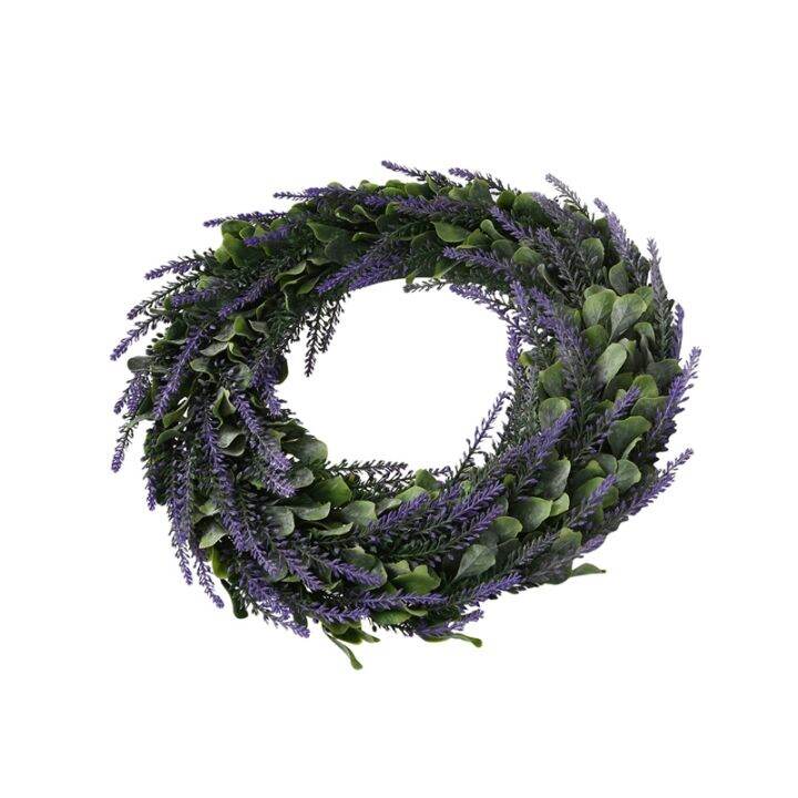 2x-artificial-wreath-door-wreath-17-inch-lavender-spring-wreath-round-wreath-for-the-front-door-home-decor