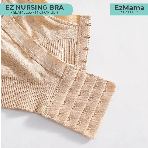 🇸🇬 EzMama (FREE Extender + Washable Cotton Milk Pad) EZ Seamless  Maternity Padded Bra - Breastfeeding Nursing Bra