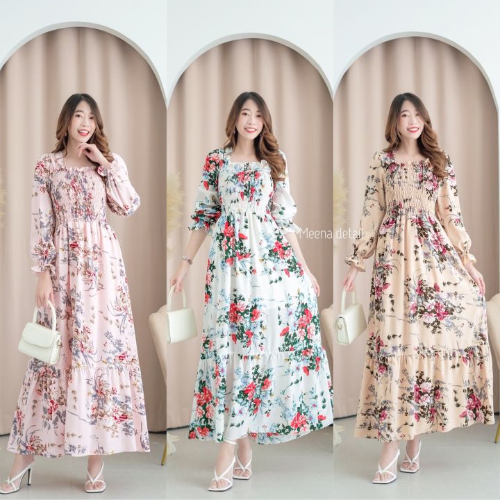 maxidress-สาวอวบ-ลายดอก-สมอค-รอบตัว-มีซับใน