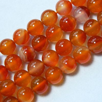 Perles Rondes et Lisses en Cornaline Rouge Naturelle Agate de 4mm 6mm 8mm et 10mm pour Fabrication de Bijoux Bracelets Colliers DIY