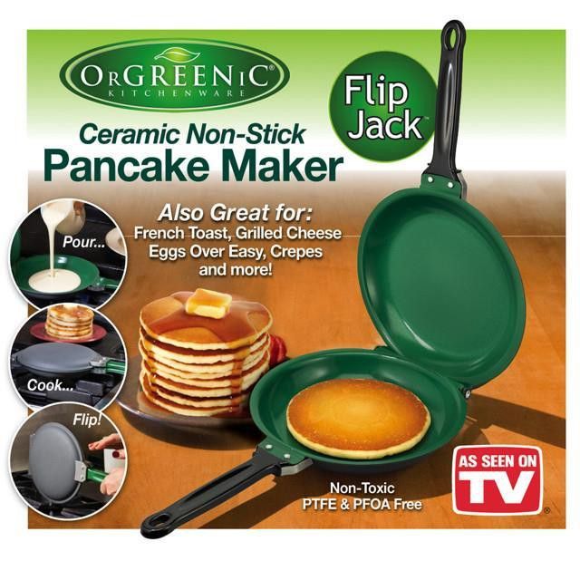 Non-stick Frying Pan, Double Side Pancake Pan Ceramic Coating Flip
