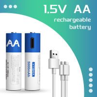 YTBNA 1.5V AA แบตเตอรี่แบบชาร์จไฟได้5000MAh AA Li-Ion แบตเตอรี่การชาร์จ USB สำหรับกล้องของเล่นรถ MP3เครื่องเล่นเครื่องวัดอุณหภูมิสายเคเบิล