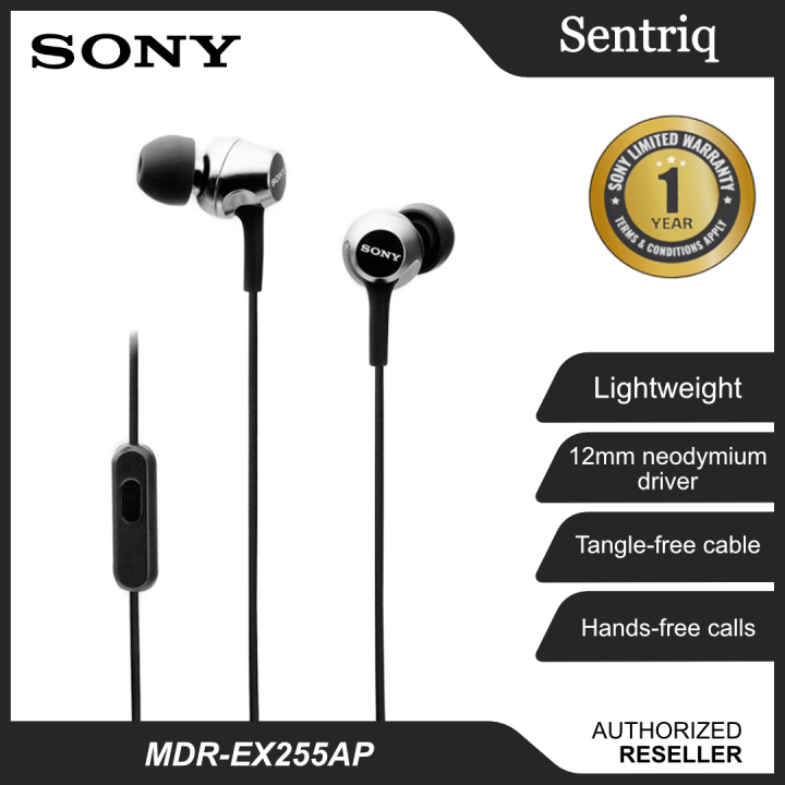 Sony MDR-EX255AP Black In-Ear Headphones with Mic MDR-EX255AP/B ...