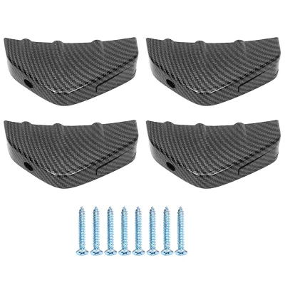 4 Pcs Carbon Style Universal Car Rear Lower Bumper Diffuser Fin Spoiler Lip Wing Splitter