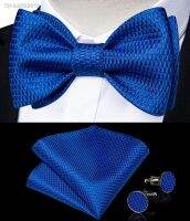 ❣▬❂ Fashion Mens Self-tie Bowtie Handkerchief Cuffliks Sets Solid Paisley Bow Tie for Wedding Groom Man Butterfly Knots Business