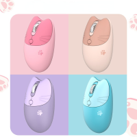 2.4G Wireless Optical Mouse Cute Cat Cartoon Mute Computer Mice Ergonomic Mini 3D Office Mouse for Kid Girl Gift PC Laptop