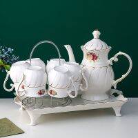 ✎▩ High-grade ceramic cold kettle set European-style water simple juice flower teapot teacup